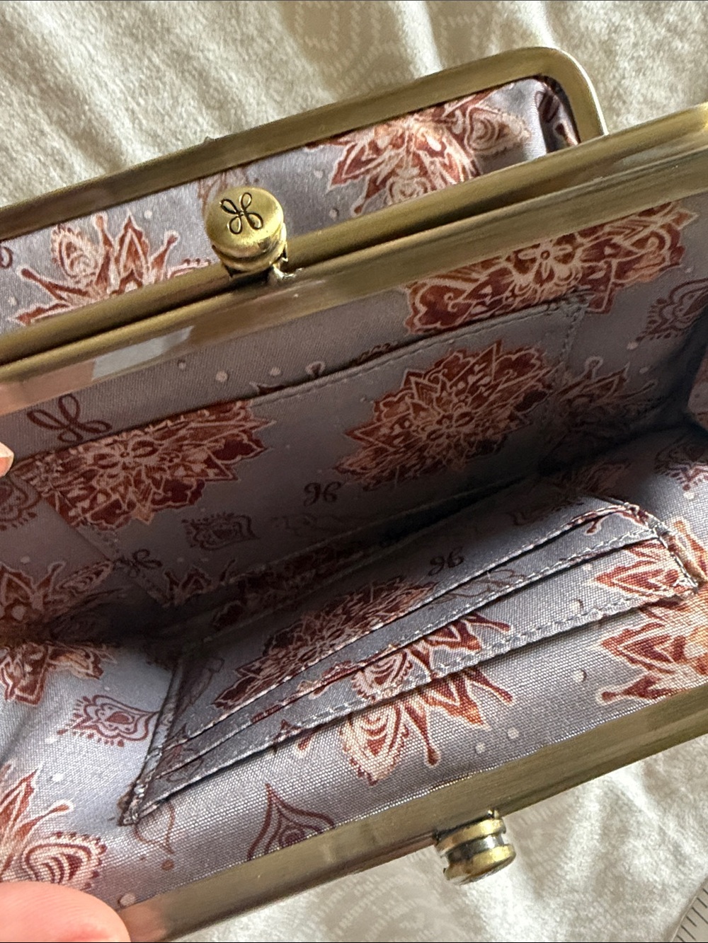 HOBO Gold Metallic Frame Clutch Wallet - Picture 4 of 13